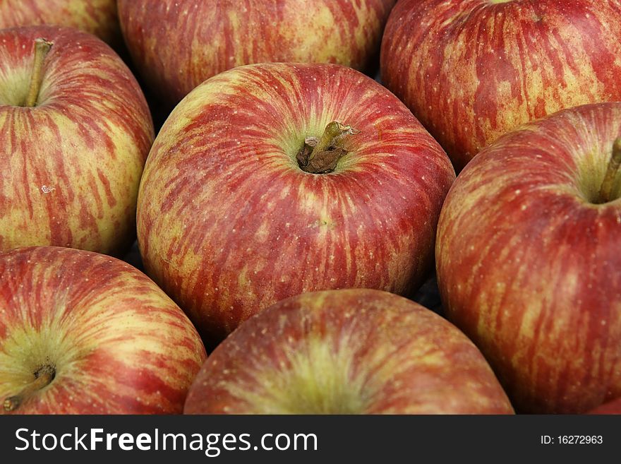 Red apples closeup