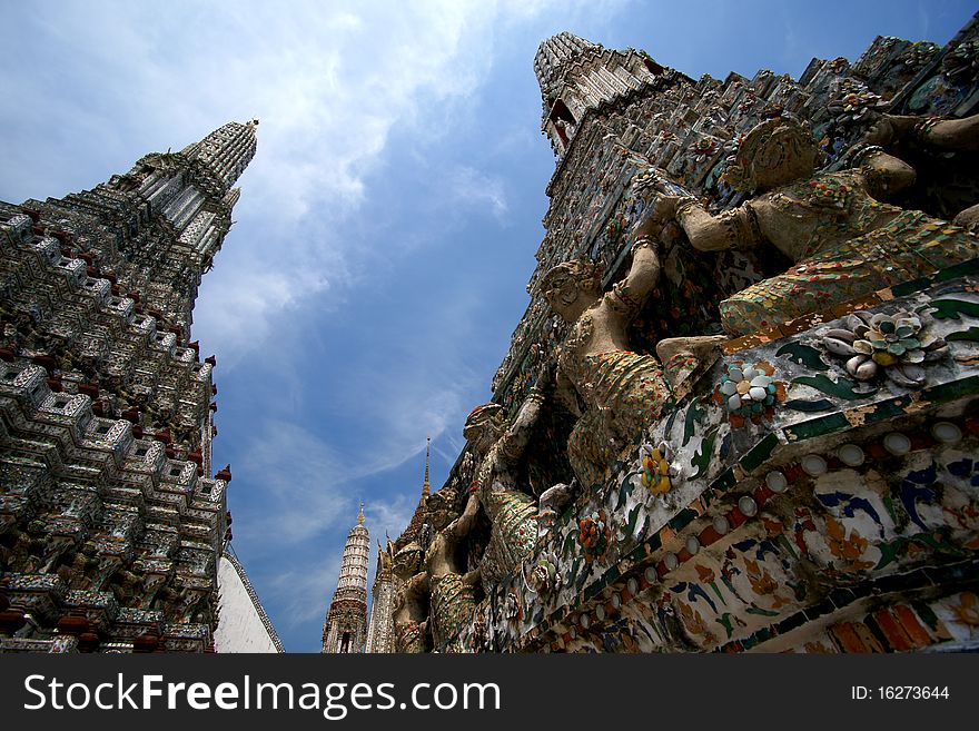 Wat Arun (Temple of the Dawn) in Bangkok is a Khmer-style Buddhist temple and major landmark on the west bank of the Chao Phraya River. Wat Arun (Temple of the Dawn) in Bangkok is a Khmer-style Buddhist temple and major landmark on the west bank of the Chao Phraya River