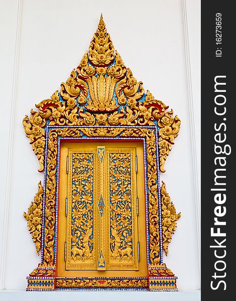 Traditional Thai style window temple can be used for tourism promotion
