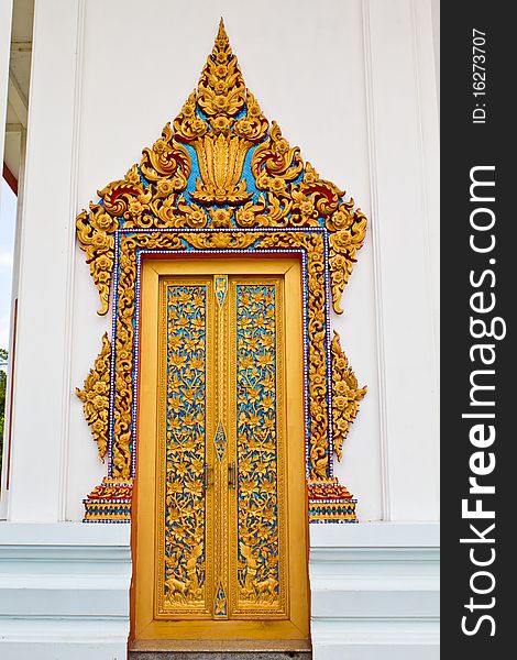 Traditional Thai style door temple can be used for tourism promotion