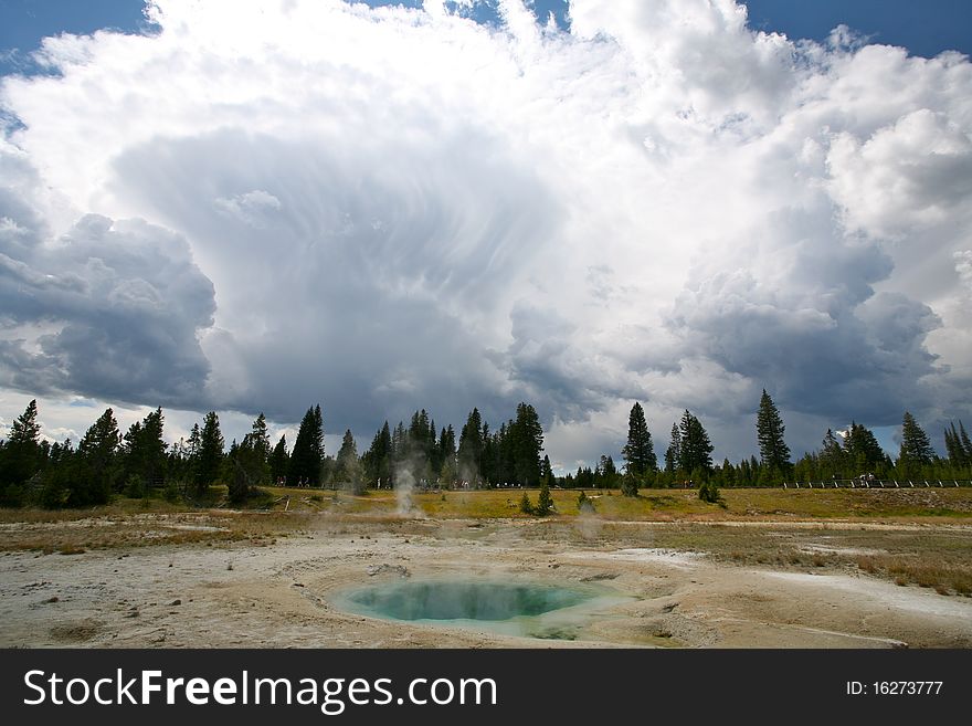 Deep blue geyser in yellow stone national park. Deep blue geyser in yellow stone national park