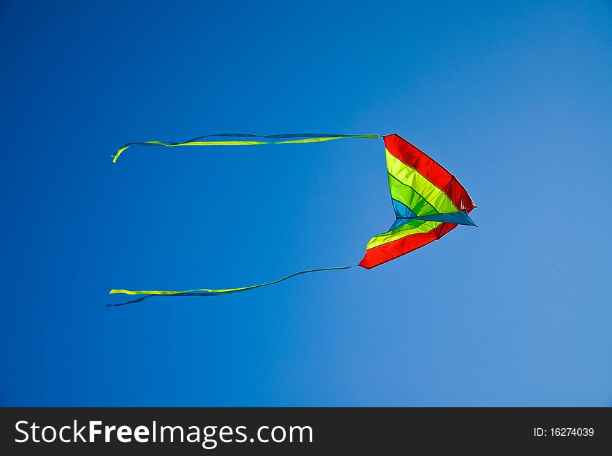 Colorful kite in the wind