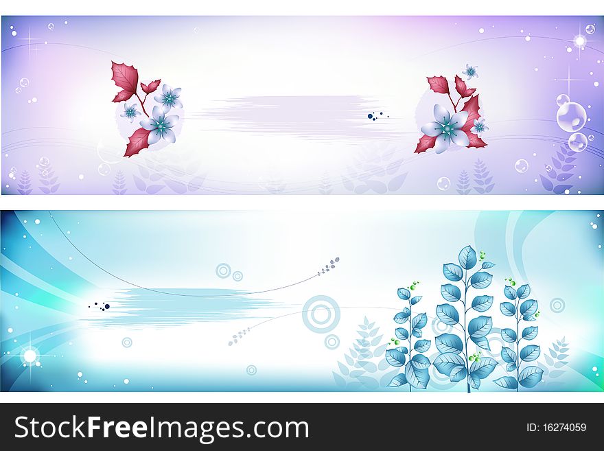 Flower banner vector