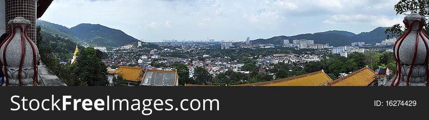 A panoramic view of Penang from Kek Lok Si temple. A panoramic view of Penang from Kek Lok Si temple