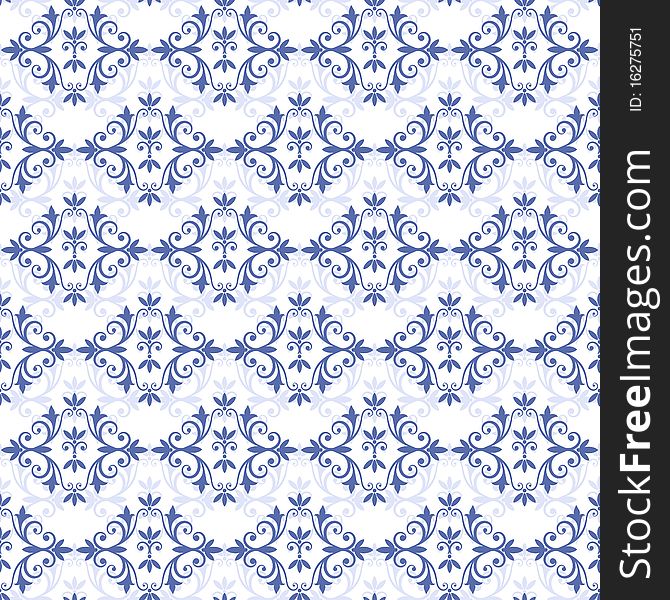 White-grey-blue vintage seamless pattern. White-grey-blue vintage seamless pattern