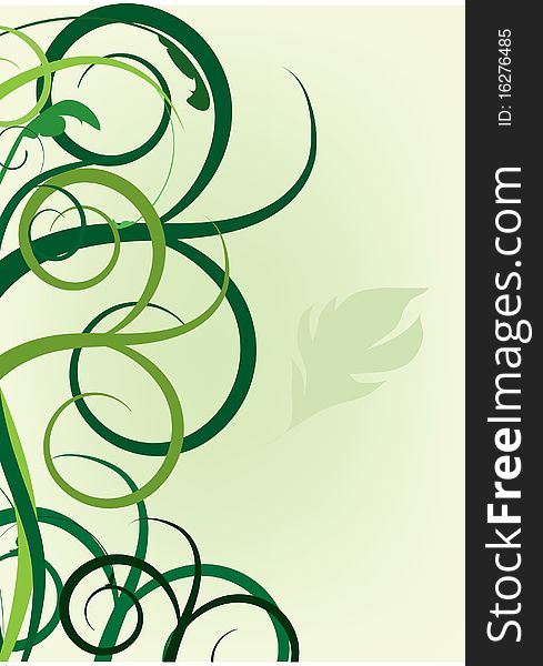 Green flowers decorative design with place for text