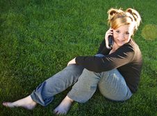 Attractive Young Teen Talking On The Phone Royalty Free Stock Photography Attractive Young Teen Talking On The Phone Royalty Free Stock Photography