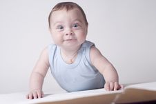 Happy Baby  On A White Background Royalty Free Stock Photo