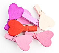 Pegs With A Heart . Stock Photo