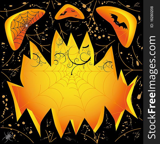 Jack O Lantern grunge dark face halloween background. Jack O Lantern grunge dark face halloween background