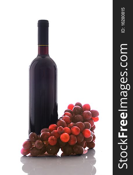 Glass of Red Wine with grapes