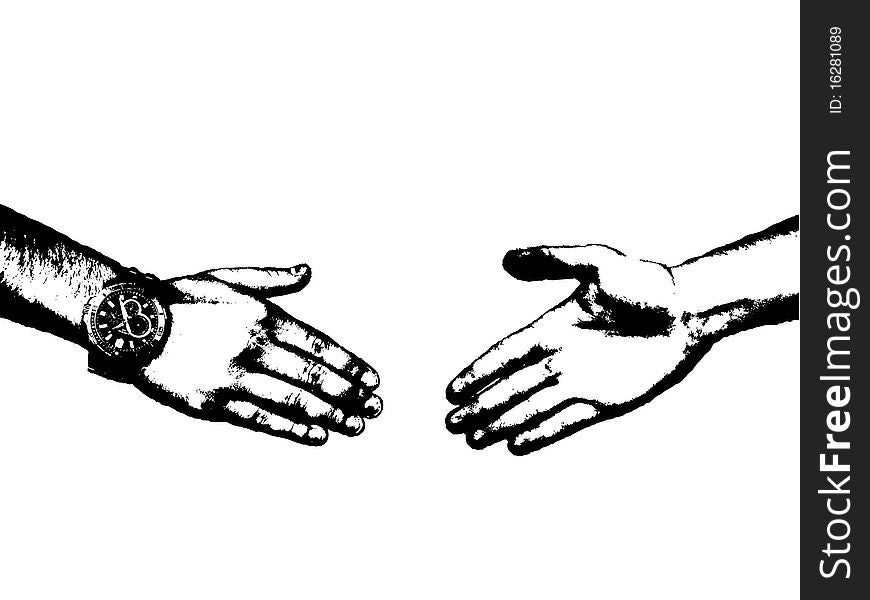 Shaking hand by both hands. Shaking hand by both hands