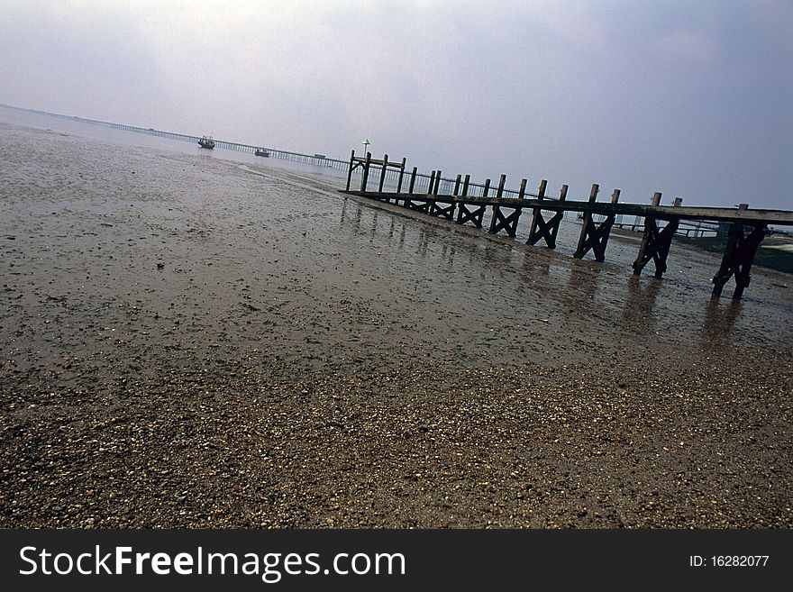 Misty view of northern sea. Misty view of northern sea