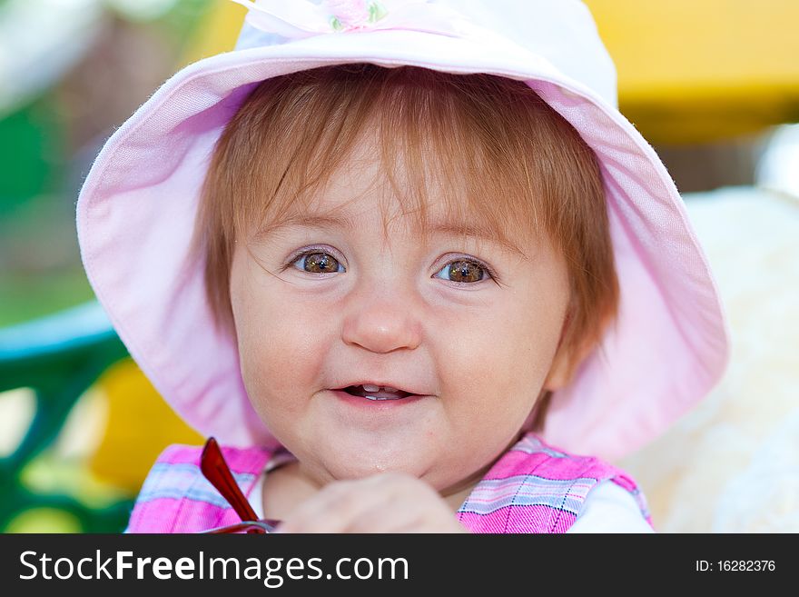 Sweet baby girl at park