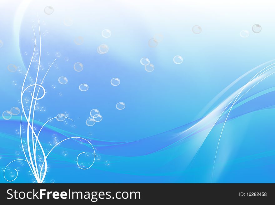 Beautiful abstract water wave and bubble background