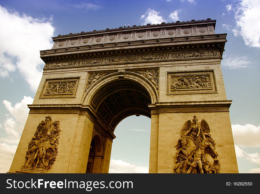 Arc de Triomphe closeup,Paris, France