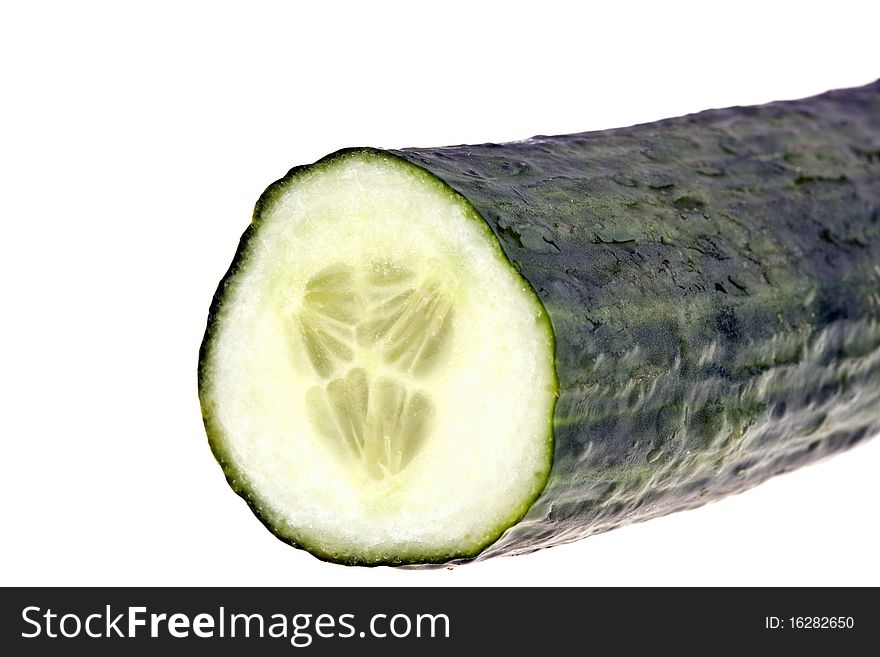 Cucumber - completely isolated on white background. Cucumber - completely isolated on white background