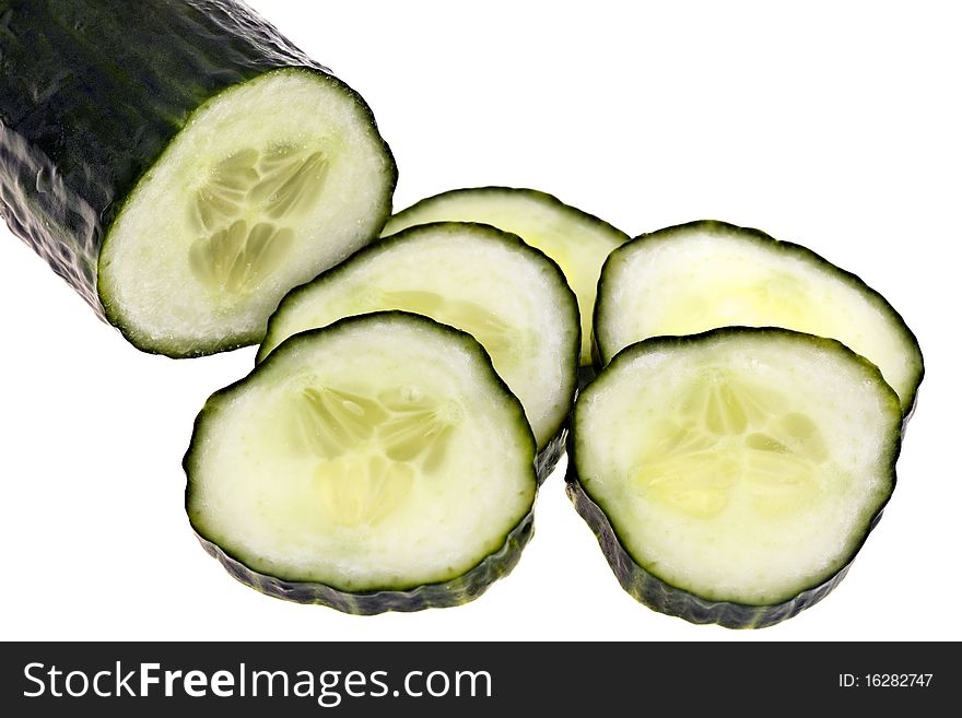 Cucumber - completely isolated on white background