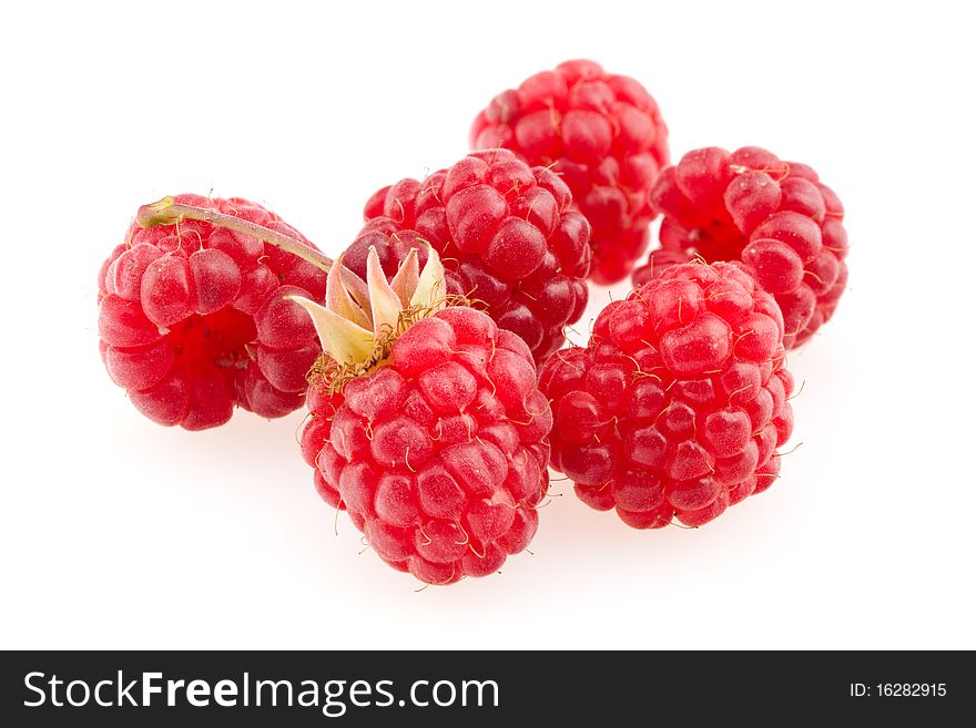 Fresh raspberries isolated on a white background. Fresh raspberries isolated on a white background.