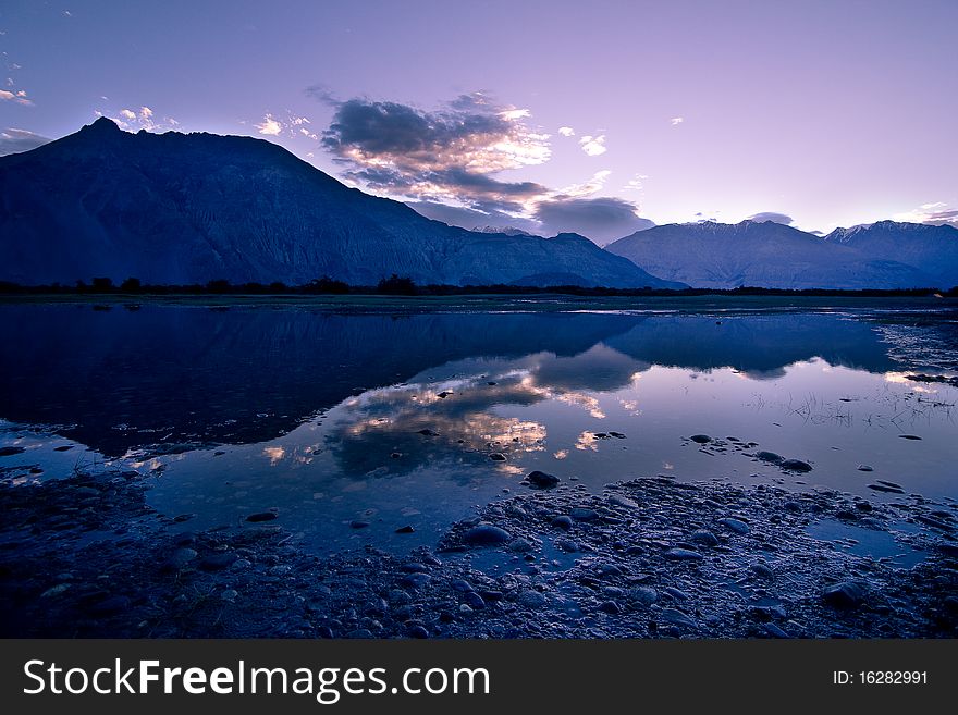 Early morning of nubra valley