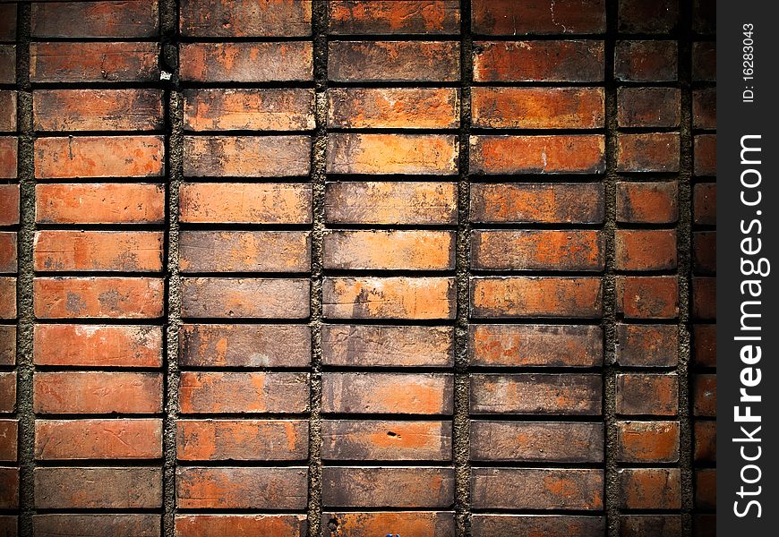 Texture of old grunge brick wall