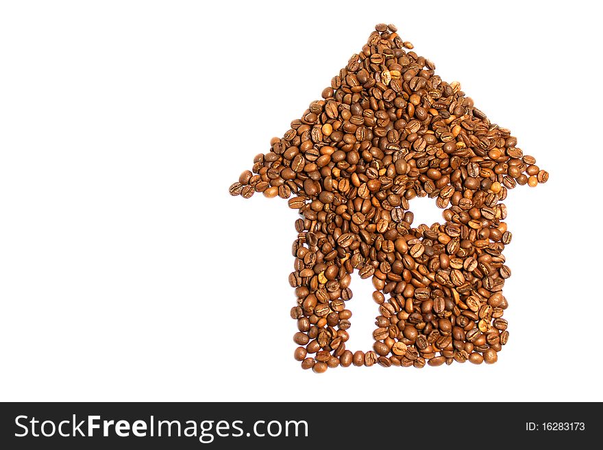 House made of coffee beans. House made of coffee beans