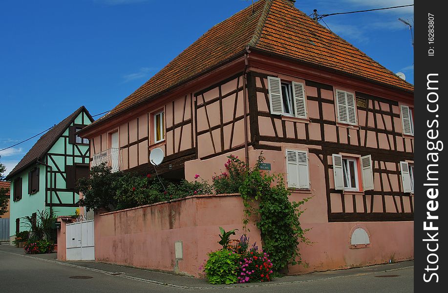 Timber framed houses in alsace in france. Timber framed houses in alsace in france