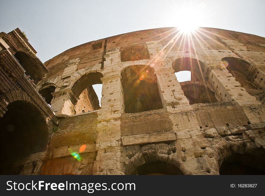 The old colosseum in the antic rome