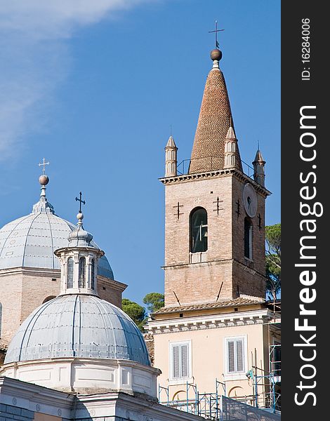 Three churches in rome standing closely together