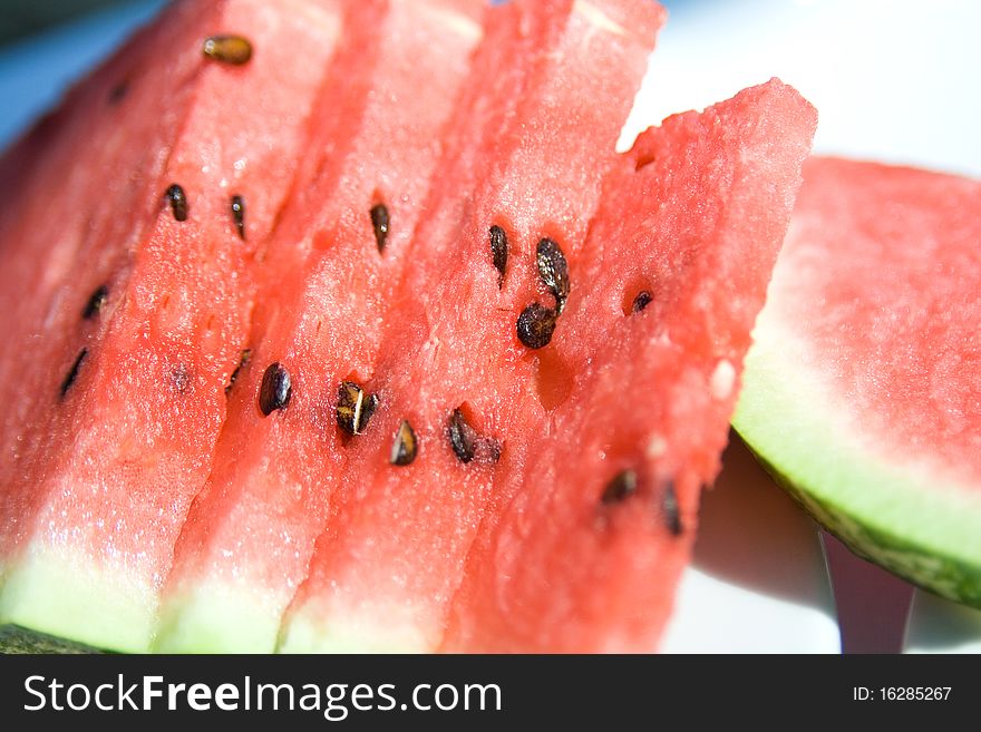 Close-up of fresh watermelon slices. Close-up of fresh watermelon slices