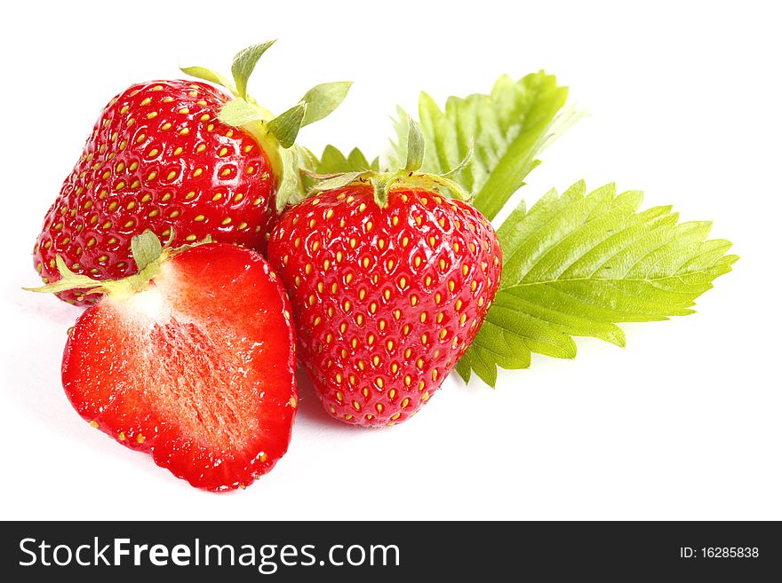 Isolated fruits - Strawberries on white background