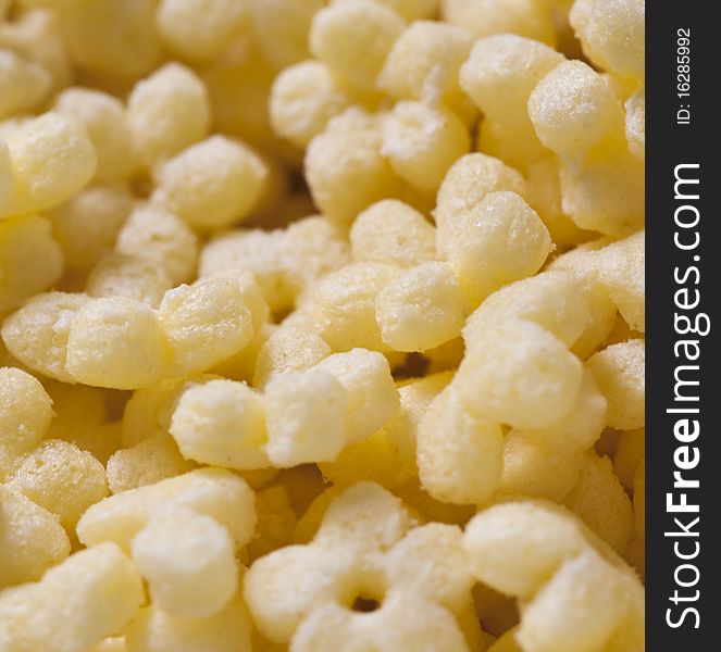 A lot of yellow popcorns close up