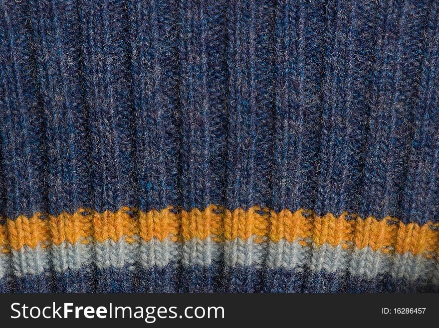 Blue knitted stripped sweater texture. Blue knitted stripped sweater texture