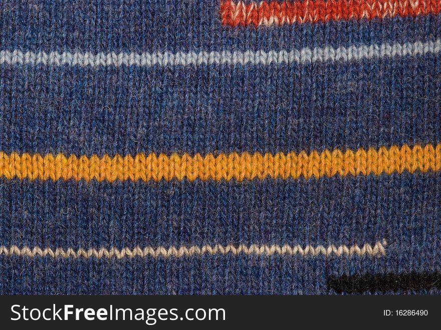 Blue knitted stripped background