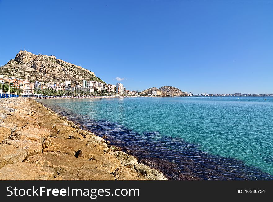 Landscape of the coast line of a mediterranean city. Landscape of the coast line of a mediterranean city
