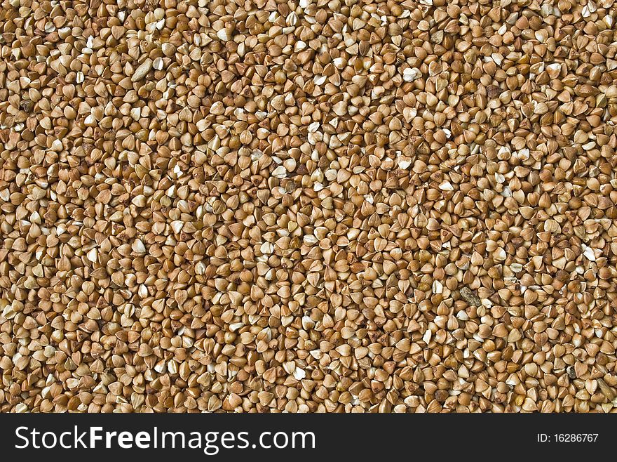 Buckwheat texture. Close-up top view