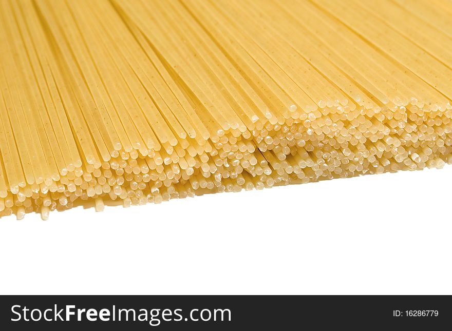 Bunch of spaghetti isolated over white background