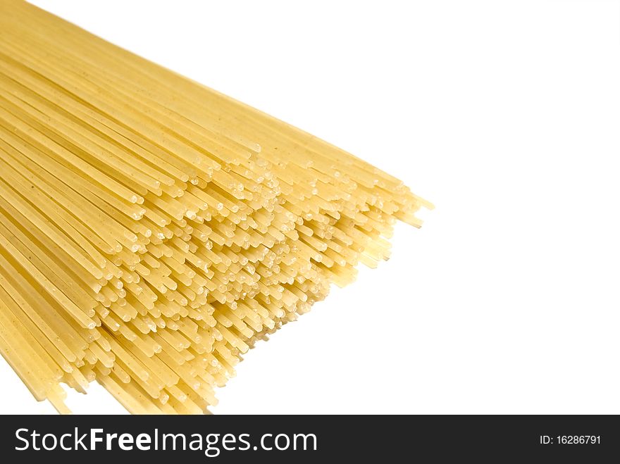 Bundle of spaghetti isolated over white