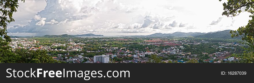 Panoramic view of Phuket town, Thailand