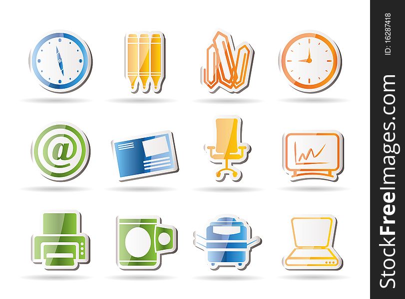 Business and Office tools icons -   icon set