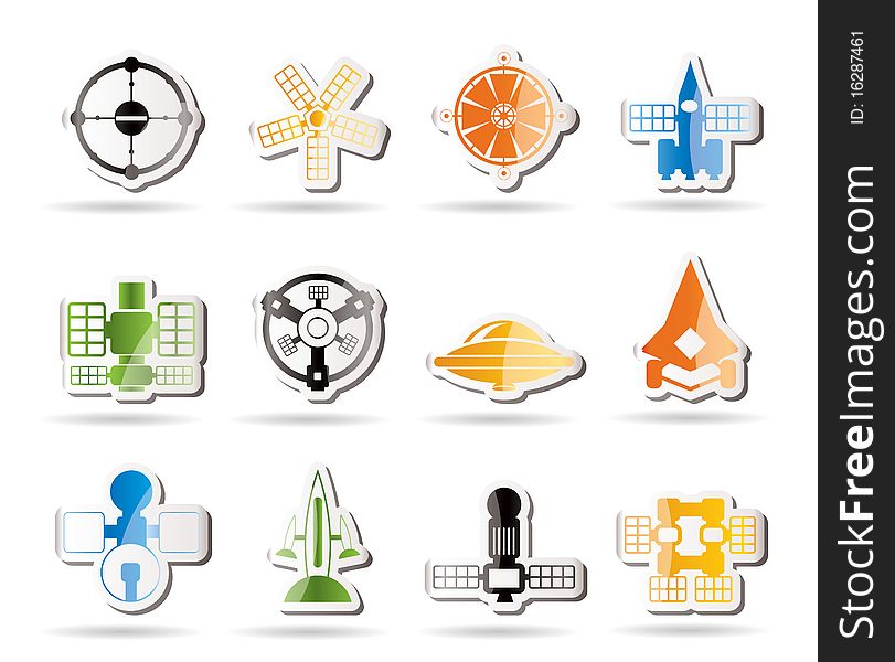 Different Kinds Of Future Spacecraft Icons