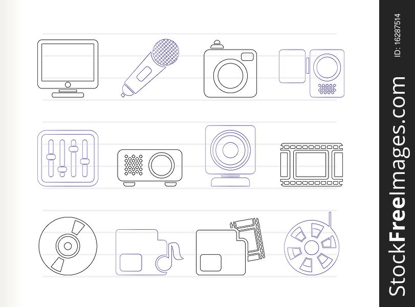 Media equipment icons