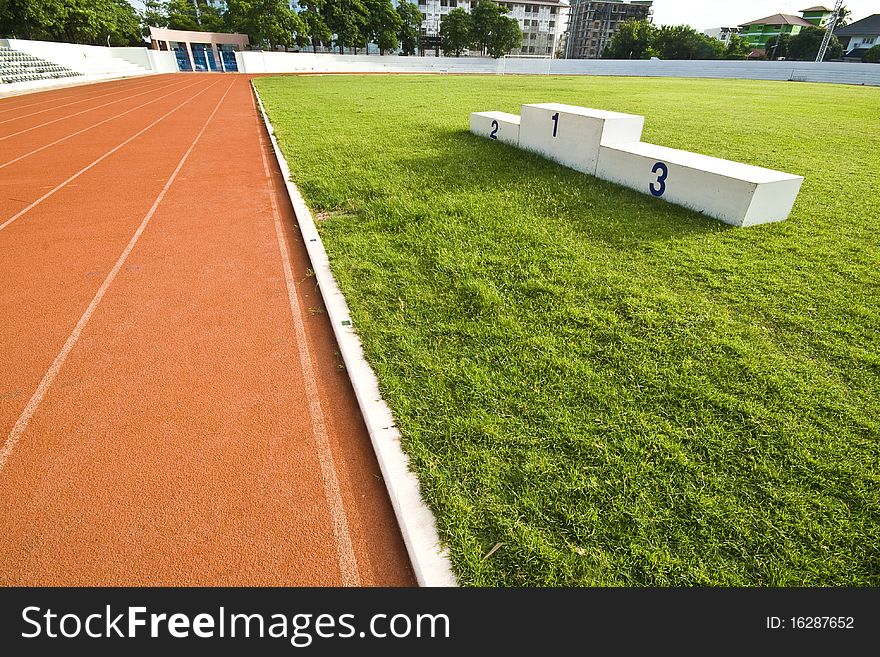 The race track over the soccer field