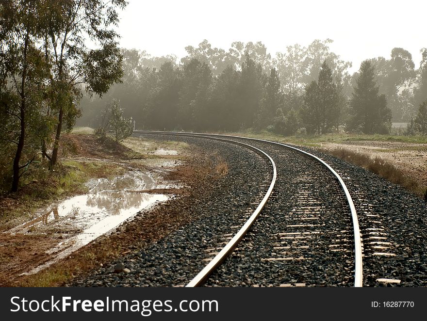 Railway line heading to where we don't know. Railway line heading to where we don't know