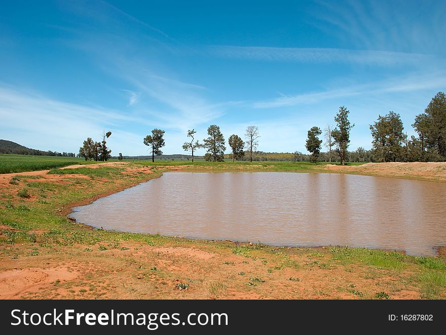 A farming landscape in Australia