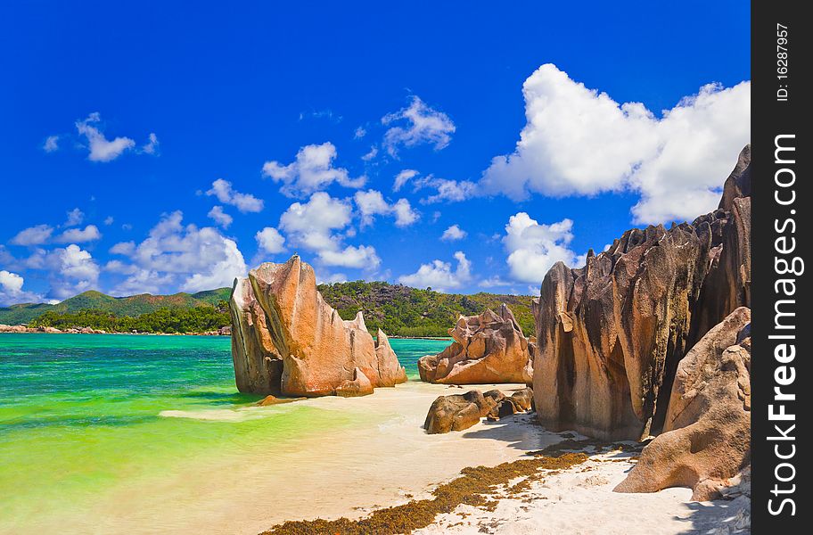 Tropical beach at Seychelles - nature background