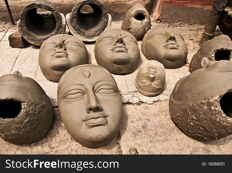 Clay Heads For Drying