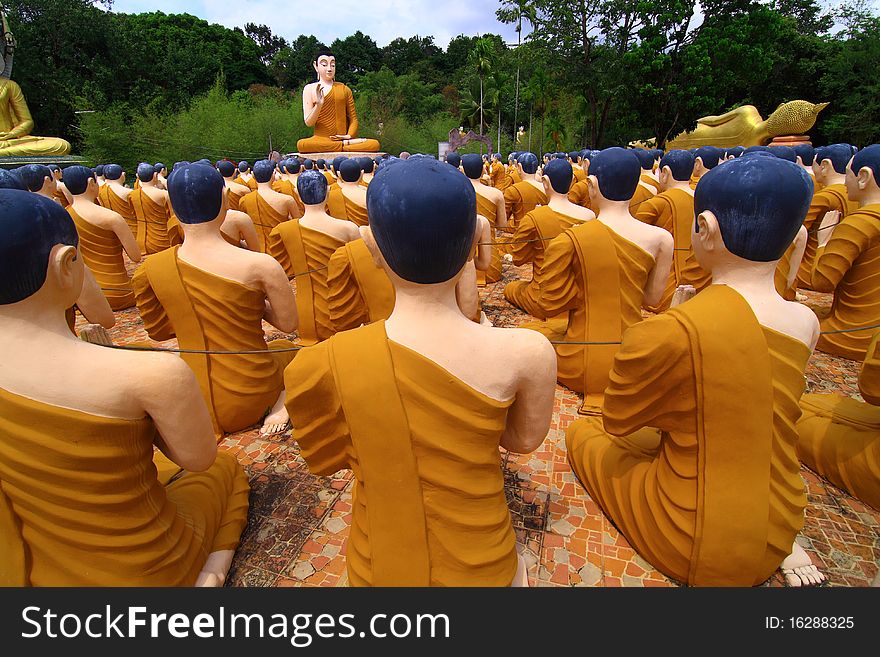 Stone Buddha statue at the Asian respect