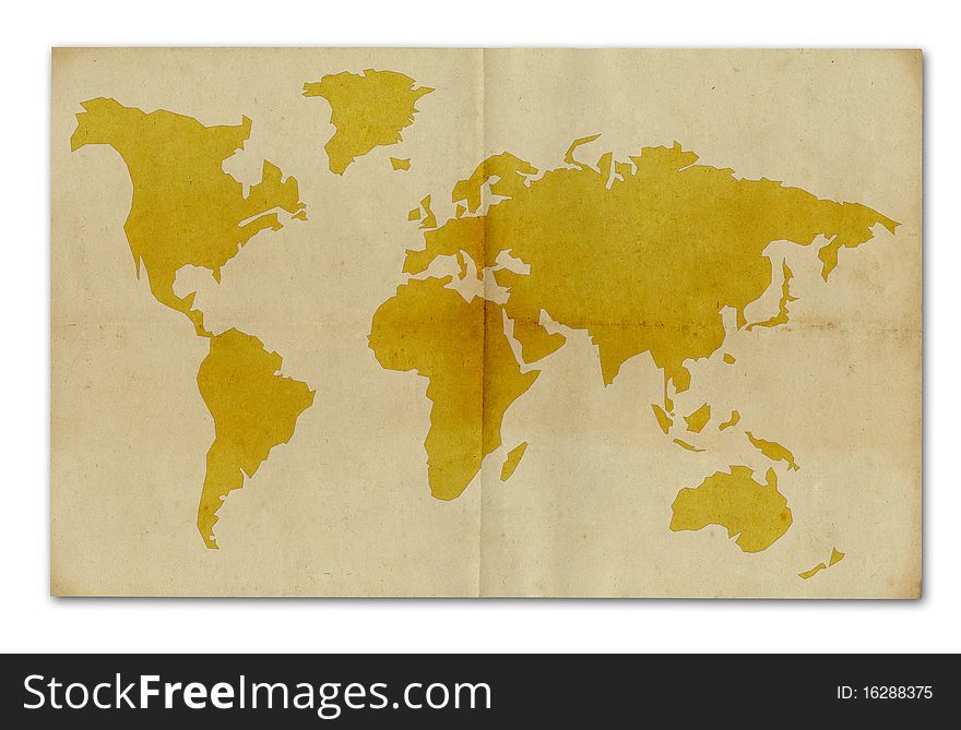 Old paper with map of the world. Old paper with map of the world