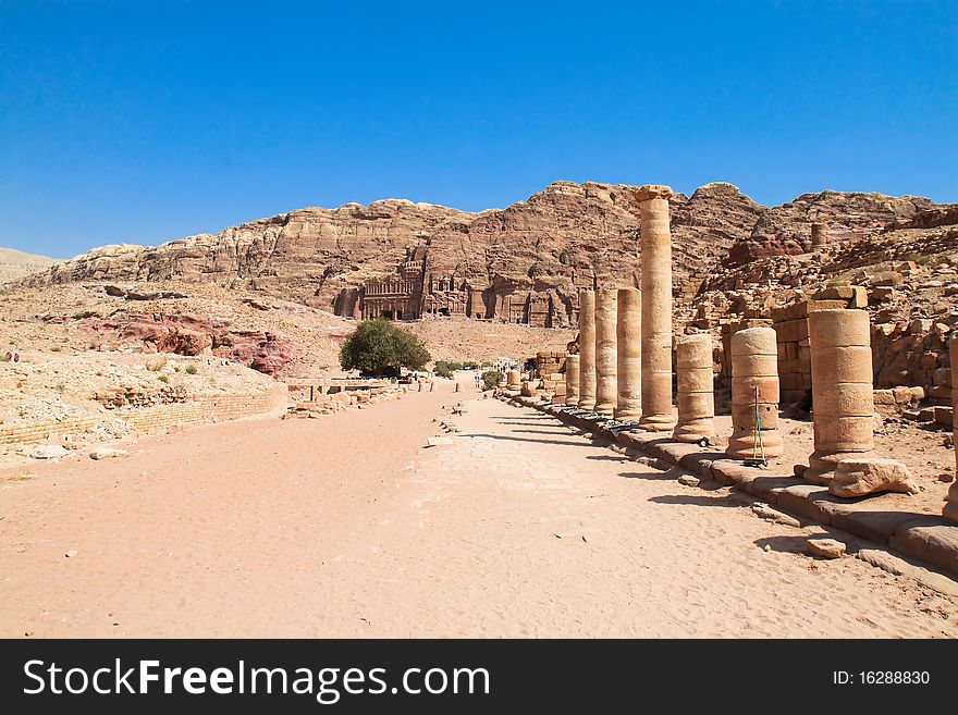 Street of Facades in the old city of Petra, Jordan